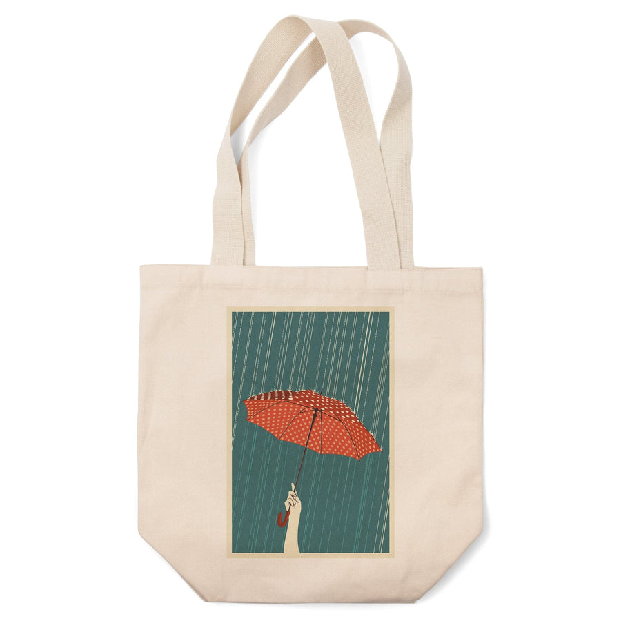 Umbrella, Letterpress, Lantern Press Artwork, Tote Bag Totes Lantern Press 