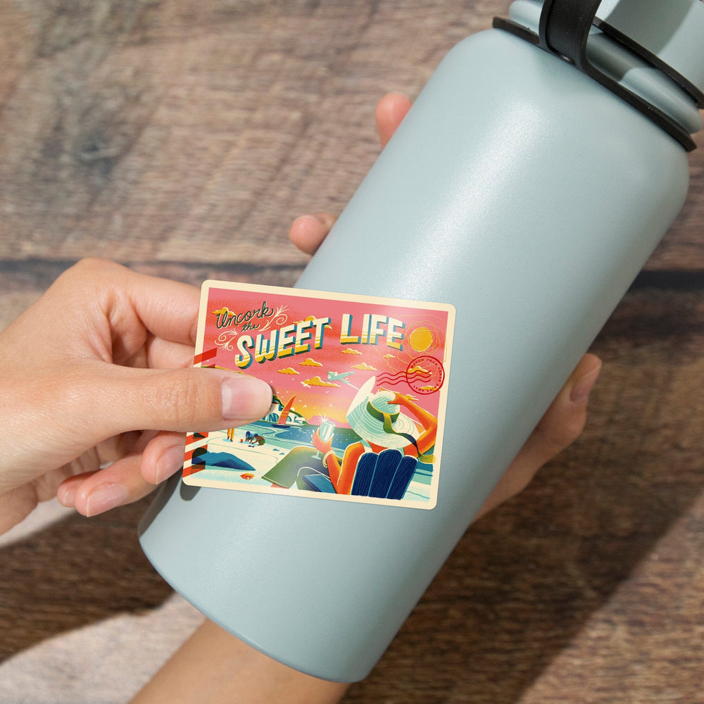 Uncork The Sweet Life, Vinyl Sticker Sticker Lantern Press 
