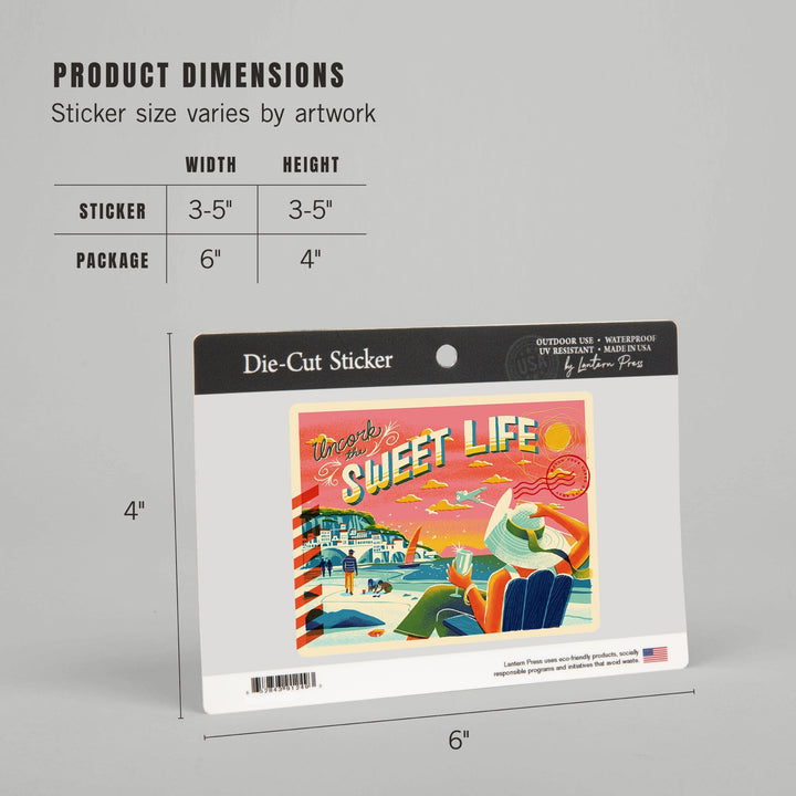 Uncork The Sweet Life, Vinyl Sticker Sticker Lantern Press 