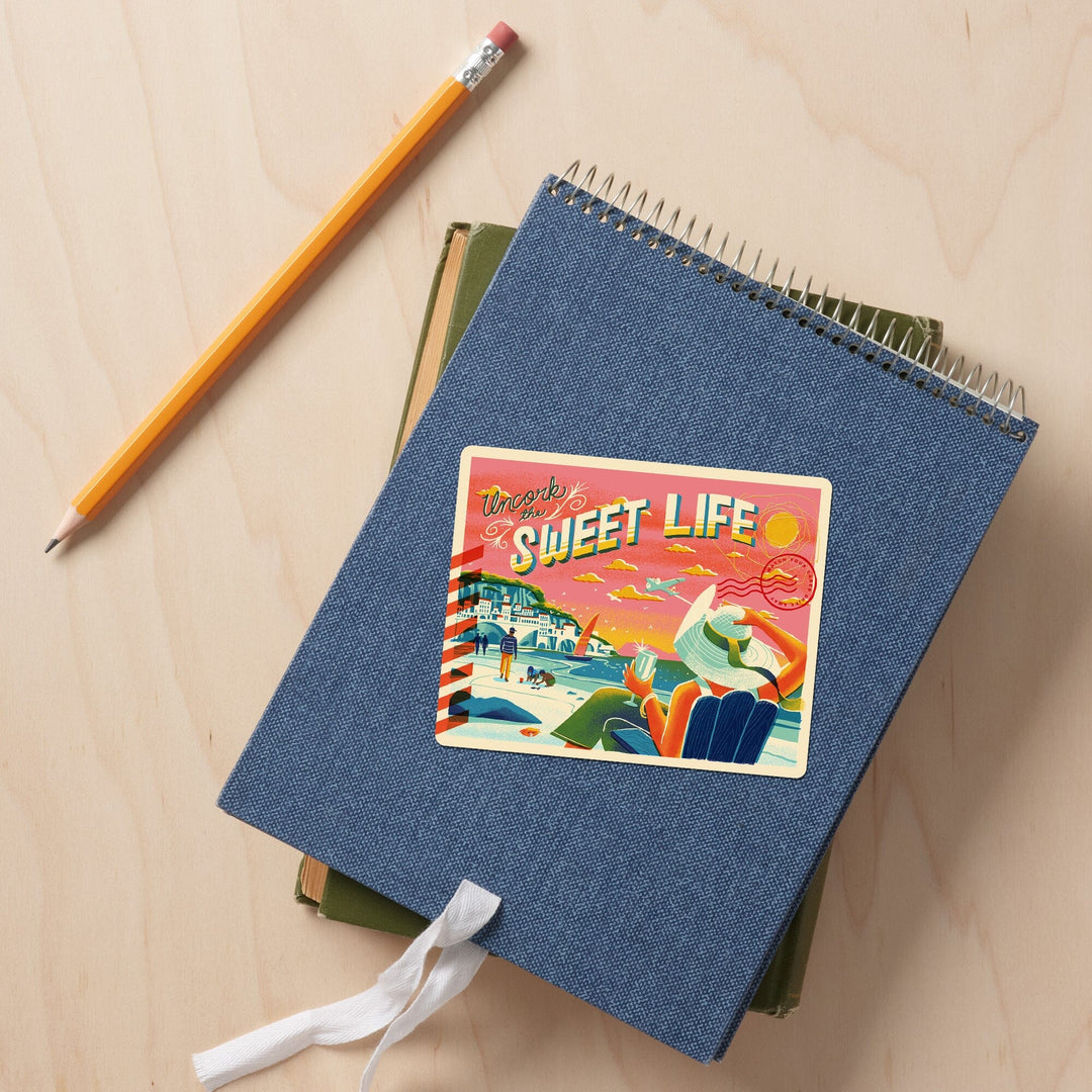 Uncork The Sweet Life, Vinyl Sticker Sticker Lantern Press 