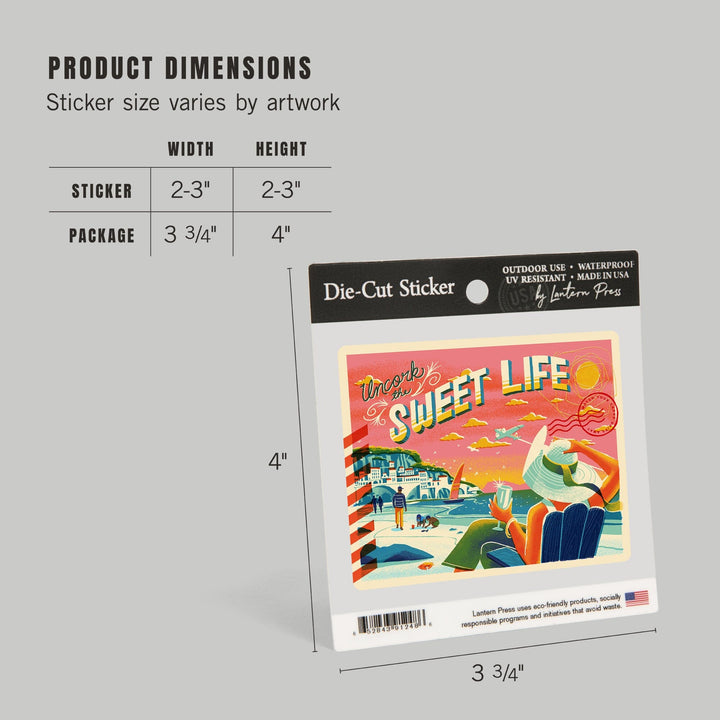 Uncork The Sweet Life, Vinyl Sticker Sticker Lantern Press 