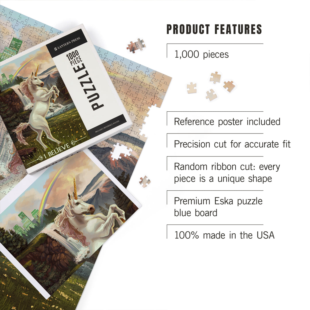 Unicorn Scene, Jigsaw Puzzle Puzzle Lantern Press 