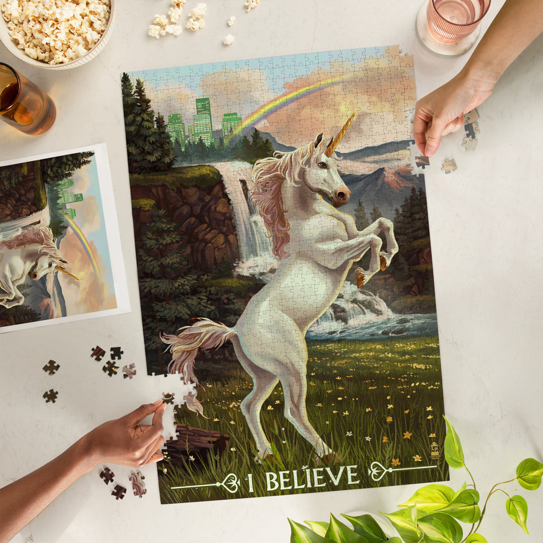 Unicorn Scene, Jigsaw Puzzle Puzzle Lantern Press 