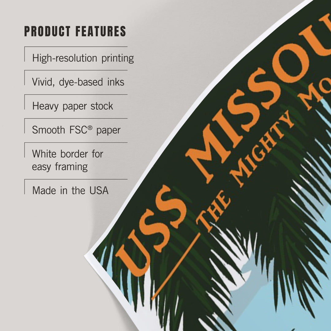 USS Missouri, Pearl Harbor Prewar, Art & Giclee Prints Art Lantern Press 