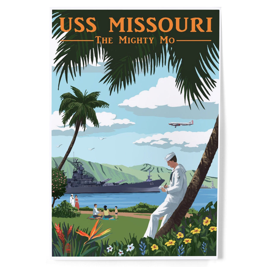 USS Missouri, Pearl Harbor Prewar, Art & Giclee Prints Art Lantern Press 