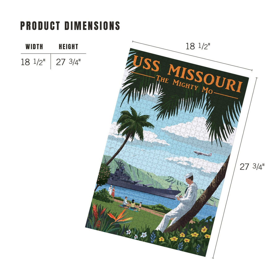 USS Missouri, Pearl Harbor Prewar, Jigsaw Puzzle Puzzle Lantern Press 