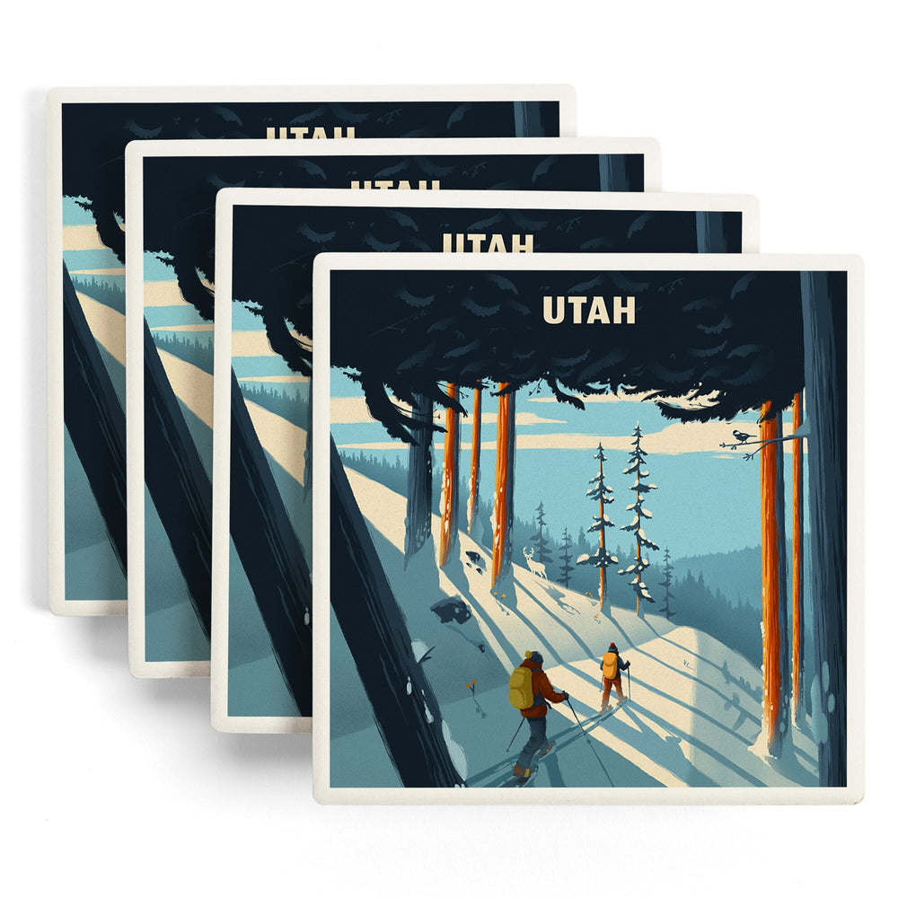 Utah, Better on Foot, Snowshoeing, Coasters Coasters Lantern Press 