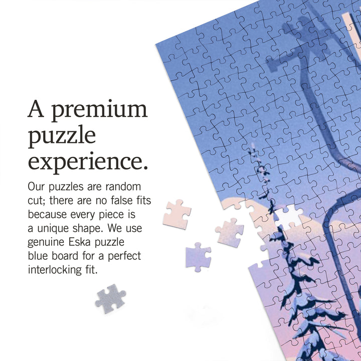 Utah, Chill on the Uphill, Ski Lift, Jigsaw Puzzle Puzzle Lantern Press 