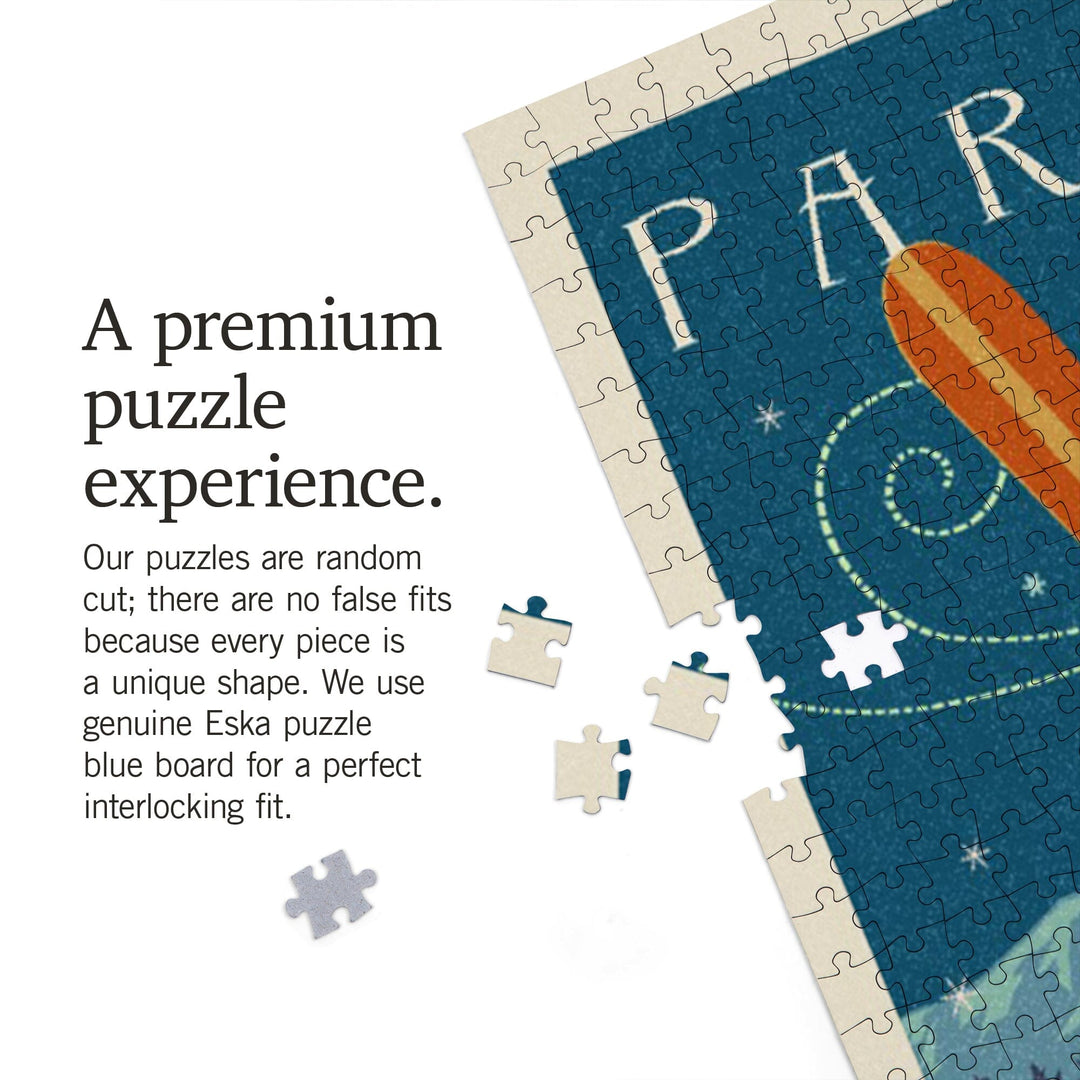 Utah, Crossed Skis, Letterpress, Jigsaw Puzzle Puzzle Lantern Press 