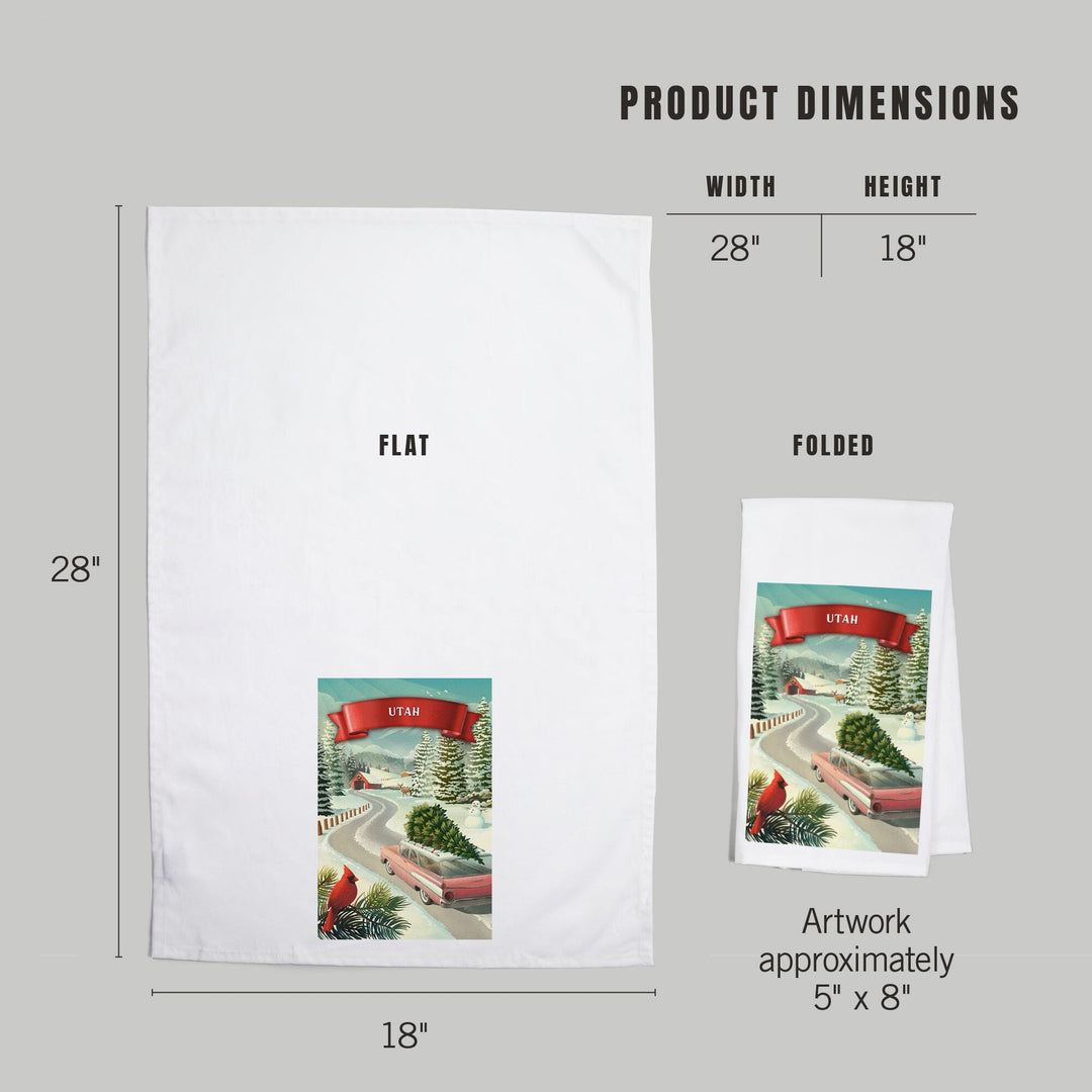 Utah, Holiday Tradition, Organic Cotton Kitchen Tea Towels Kitchen Lantern Press 