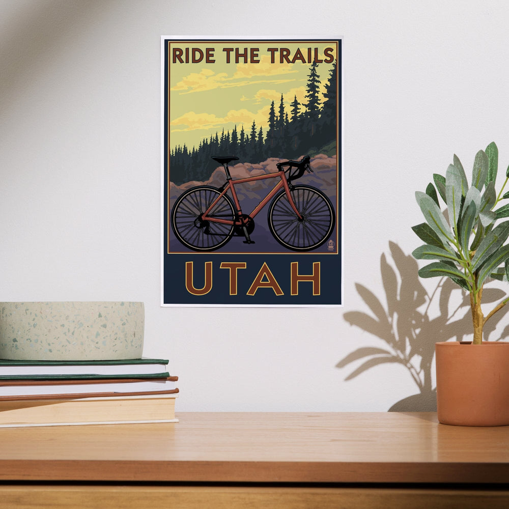 Utah, Mountain Bike Scene, Art & Giclee Prints Art Lantern Press 