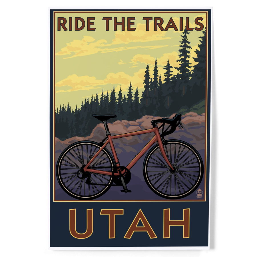 Utah, Mountain Bike Scene, Art & Giclee Prints Art Lantern Press 