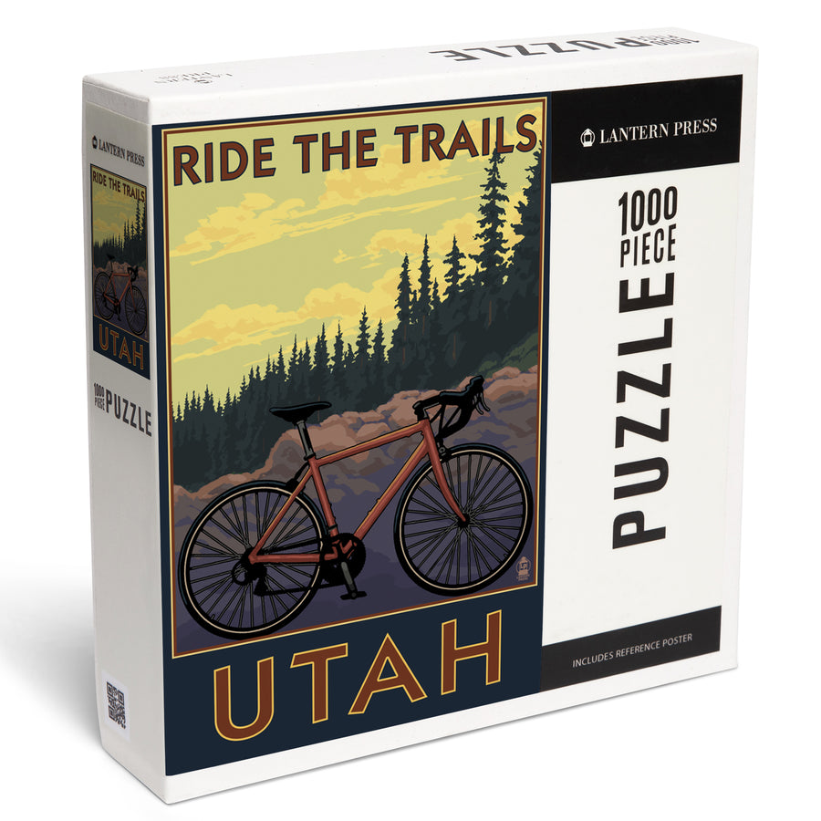 Utah, Mountain Bike Scene, Jigsaw Puzzle Puzzle Lantern Press 