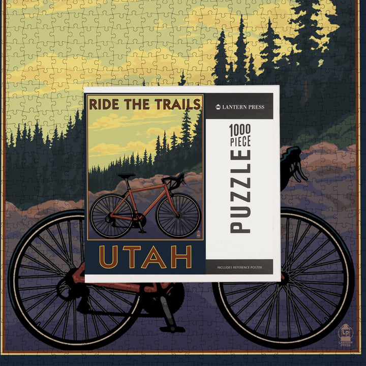 Utah, Mountain Bike Scene, Jigsaw Puzzle Puzzle Lantern Press 