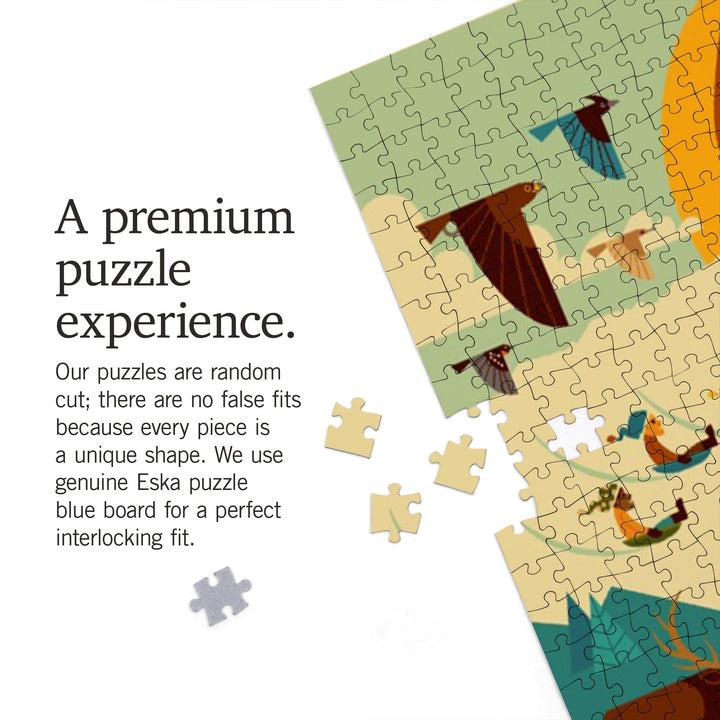 Utah, Mountain, Geometric, Jigsaw Puzzle Puzzle Lantern Press 