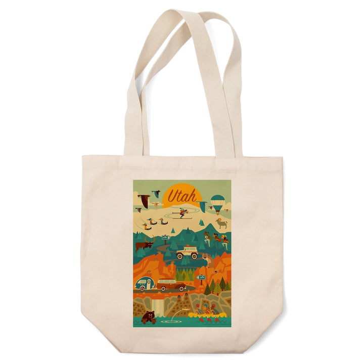 Utah, Mountain, Geometric, Tote Bag Totes Lantern Press 