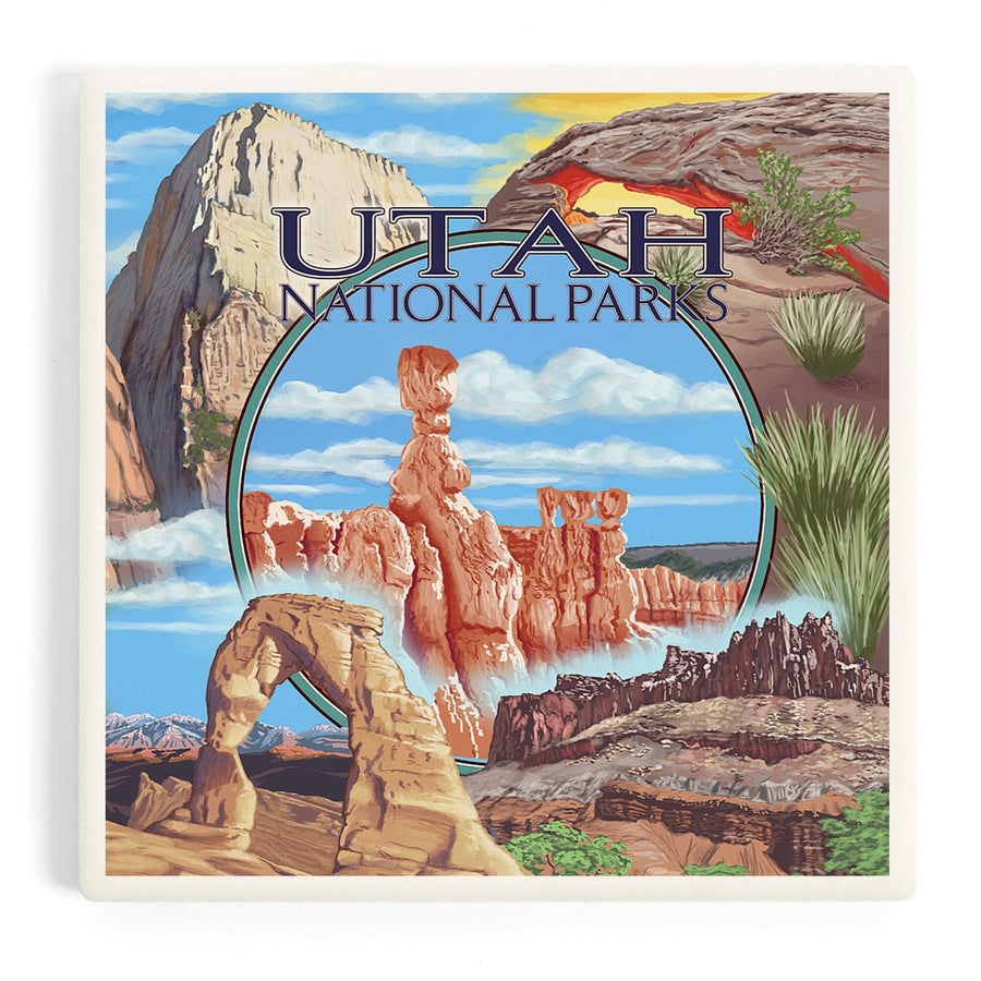 Utah National Parks, Bryce in Center, Coasters Coasters Lantern Press 