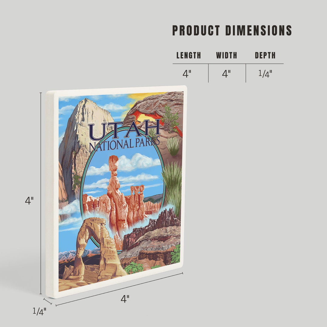 Utah National Parks, Bryce in Center, Coasters Coasters Lantern Press 