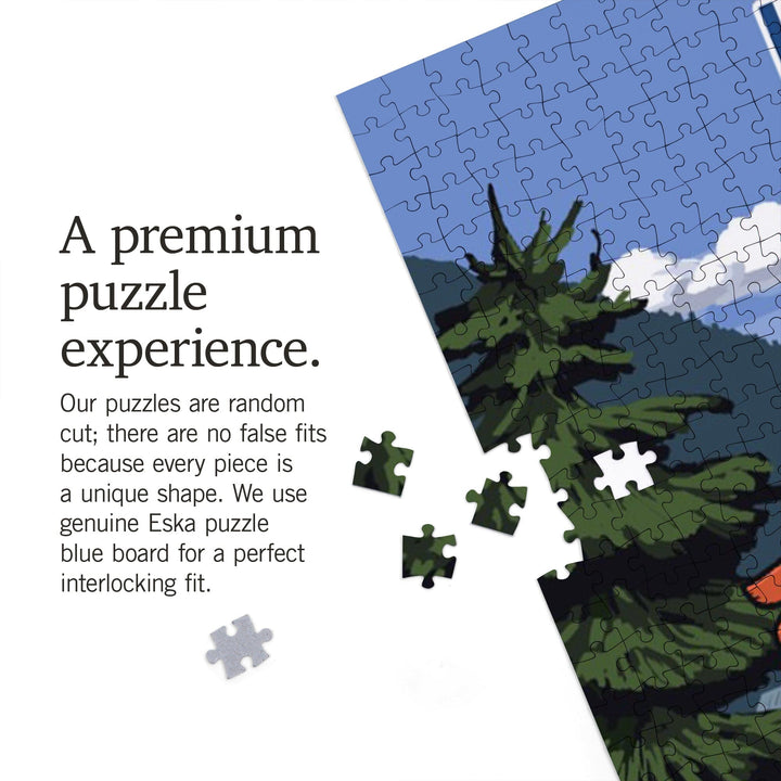 Utah, Signpost, Lake and Bear, Jigsaw Puzzle Puzzle Lantern Press 