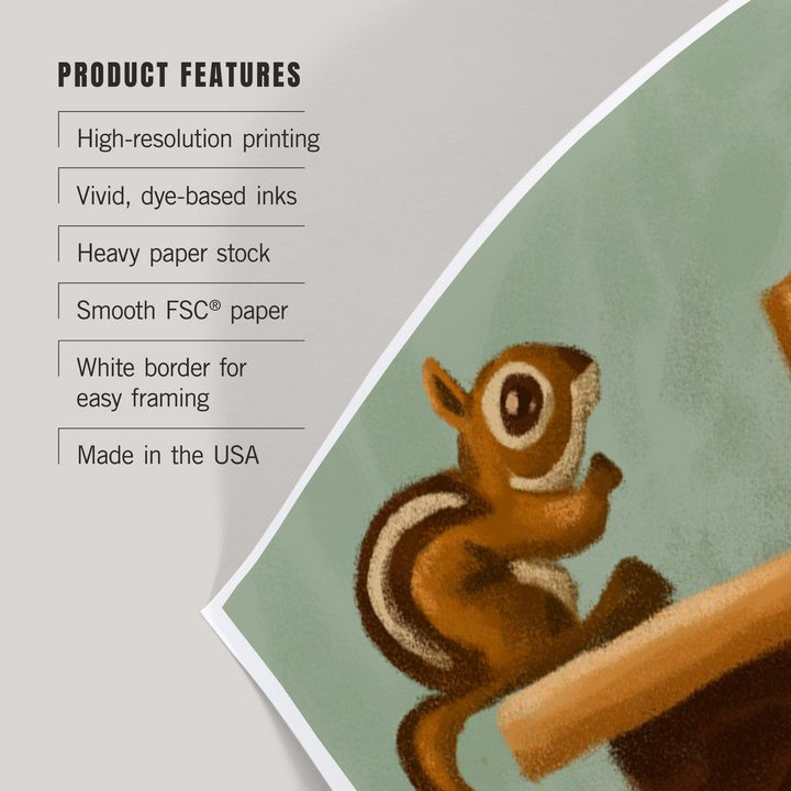 Utah, Smokey Bear and Squirrel, Officially Licensed, Art & Giclee Prints Art Lantern Press 