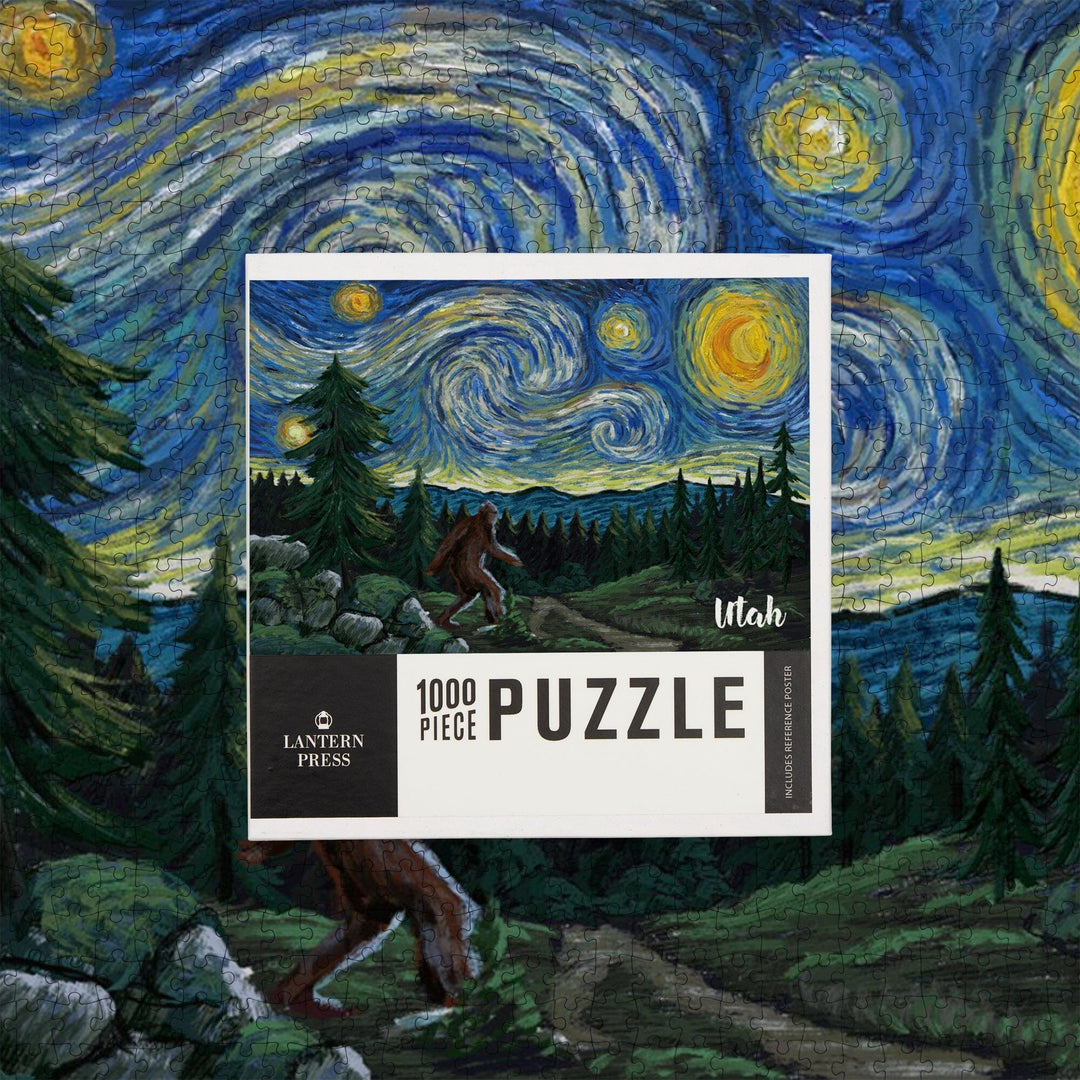 Utah, Starry Night, Bigfoot, Jigsaw Puzzle Puzzle Lantern Press 