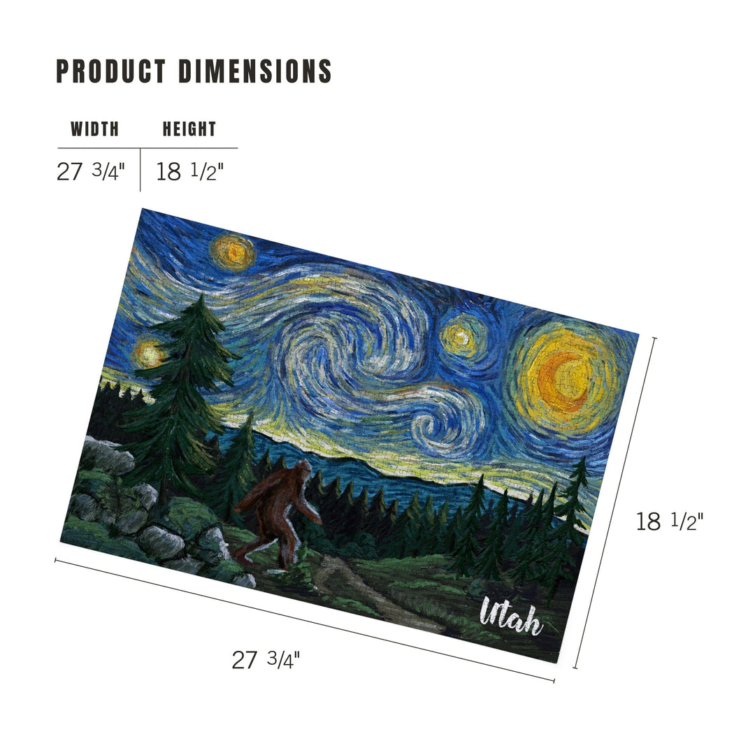 Utah, Starry Night, Bigfoot, Jigsaw Puzzle Puzzle Lantern Press 