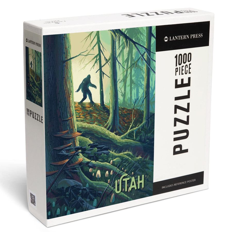 Utah, Wanderer, Bigfoot in Forest, Jigsaw Puzzle Puzzle Lantern Press 