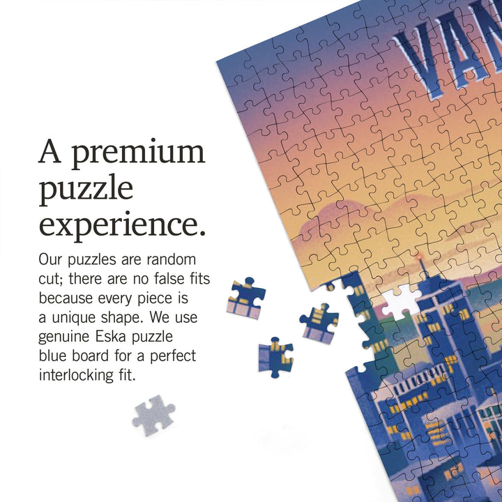 Vancouver, Canada, Canada Place, Lithograph, Jigsaw Puzzle Puzzle Lantern Press 