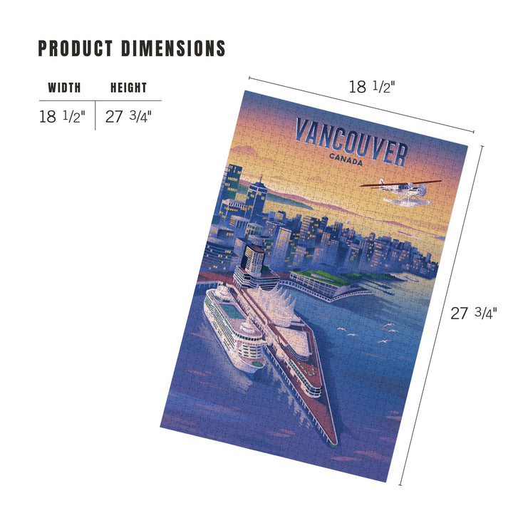 Vancouver, Canada, Canada Place, Lithograph, Jigsaw Puzzle Puzzle Lantern Press 