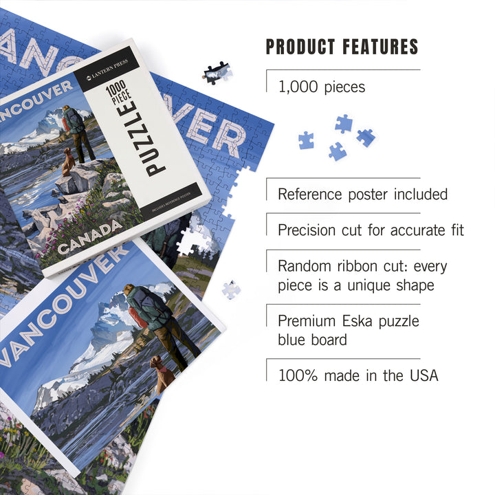 Vancouver, Canada, Get Out and Hike, Jigsaw Puzzle Puzzle Lantern Press 