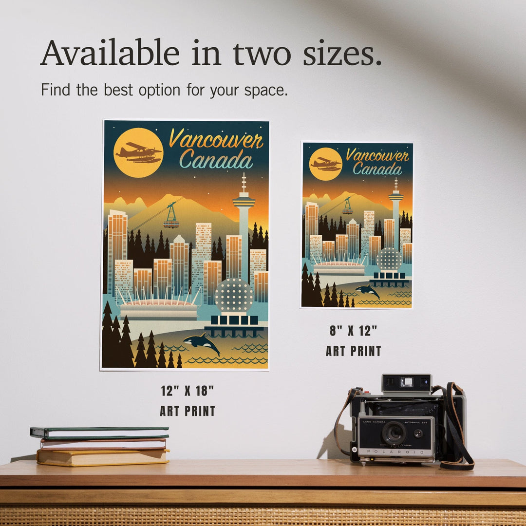 Vancouver, Canada, Retro Skyline Chromatic Series, Art & Giclee Prints Art Lantern Press 