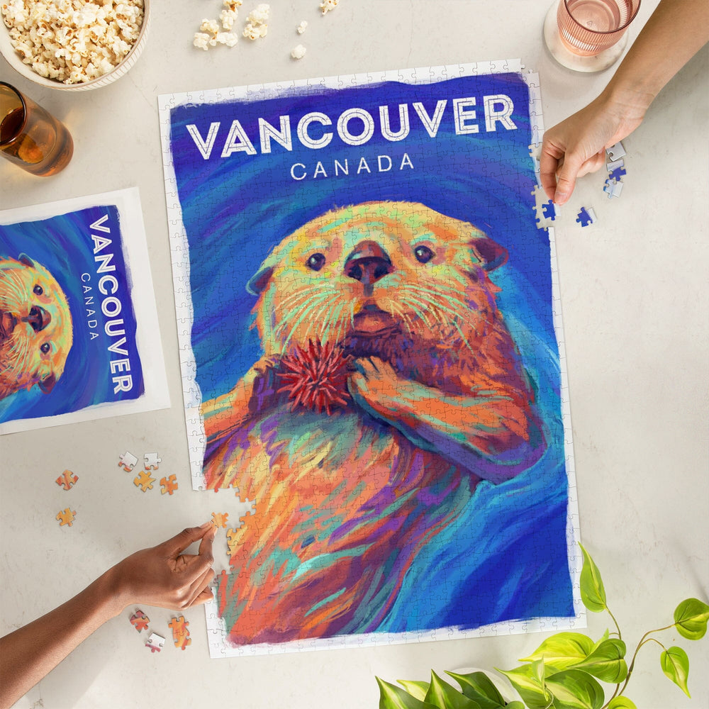 Vancouver, Canada, Sea Otter, Vivid Series, Jigsaw Puzzle Puzzle Lantern Press 