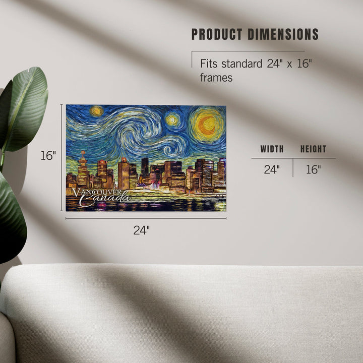 Vancouver, Canada, Starry Night, Art & Giclee Prints Art Lantern Press 