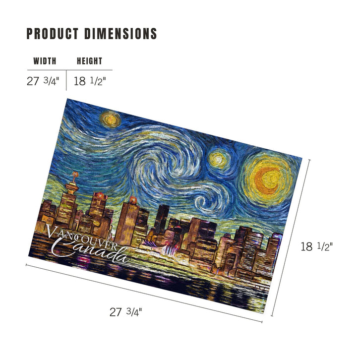 Vancouver, Canada, Starry Night, Jigsaw Puzzle Puzzle Lantern Press 