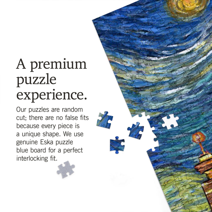Vancouver, Canada, Starry Night, Jigsaw Puzzle Puzzle Lantern Press 