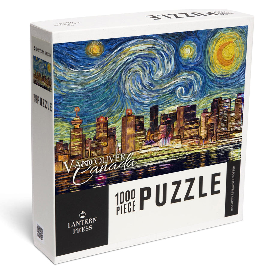Vancouver, Canada, Starry Night, Jigsaw Puzzle Puzzle Lantern Press 
