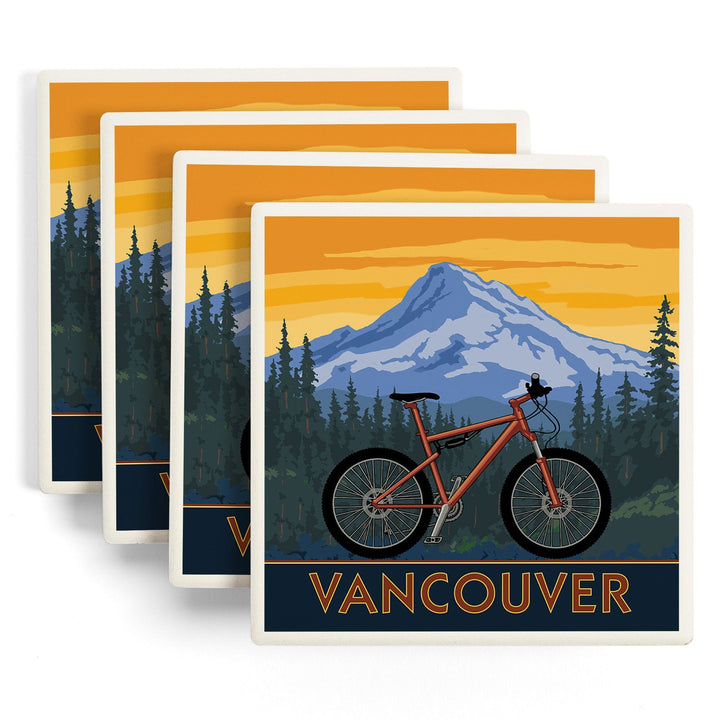 Vancouver, Washington, Mountain Bike Scene, Coasters Coasters Lantern Press 
