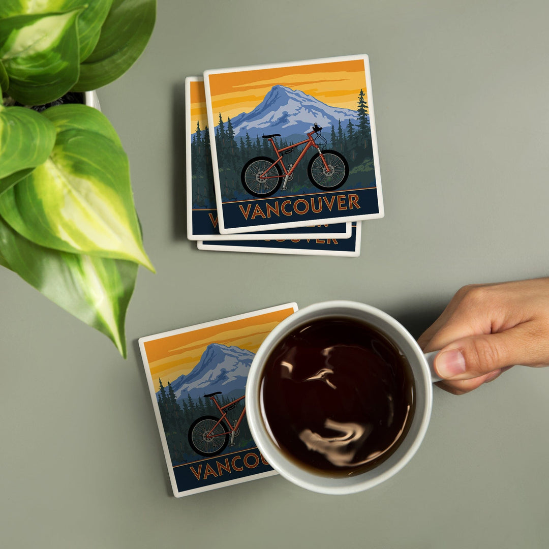 Vancouver, Washington, Mountain Bike Scene, Coasters Coasters Lantern Press 