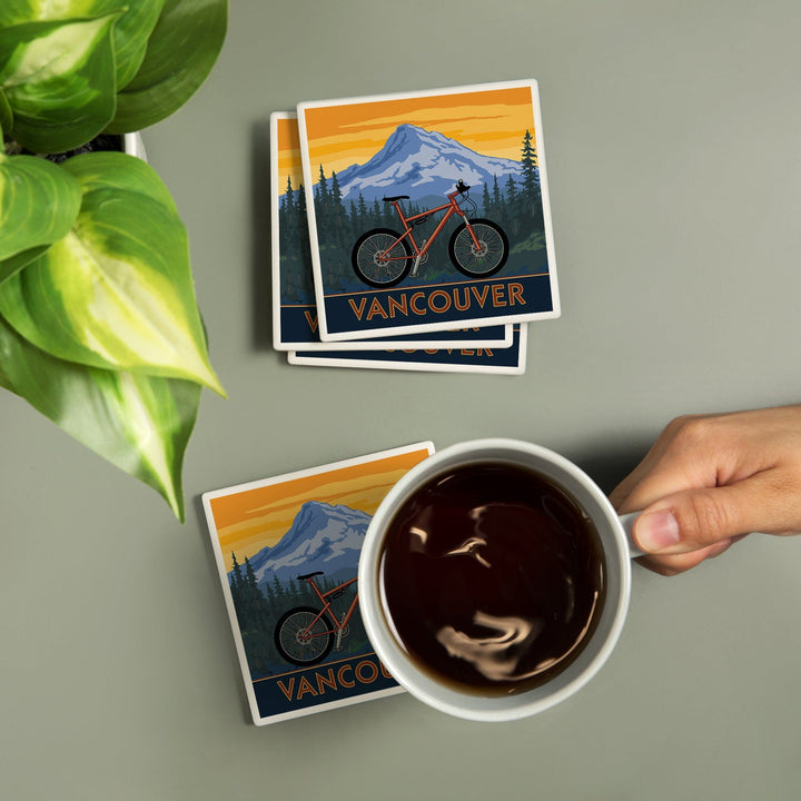 Vancouver, Washington, Mountain Bike Scene, Coasters Coasters Lantern Press 