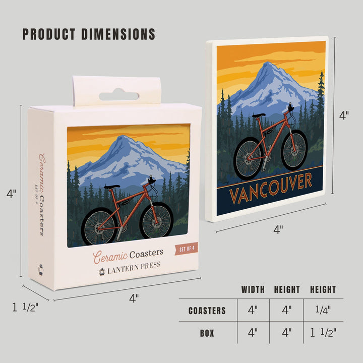 Vancouver, Washington, Mountain Bike Scene, Coasters Coasters Lantern Press 
