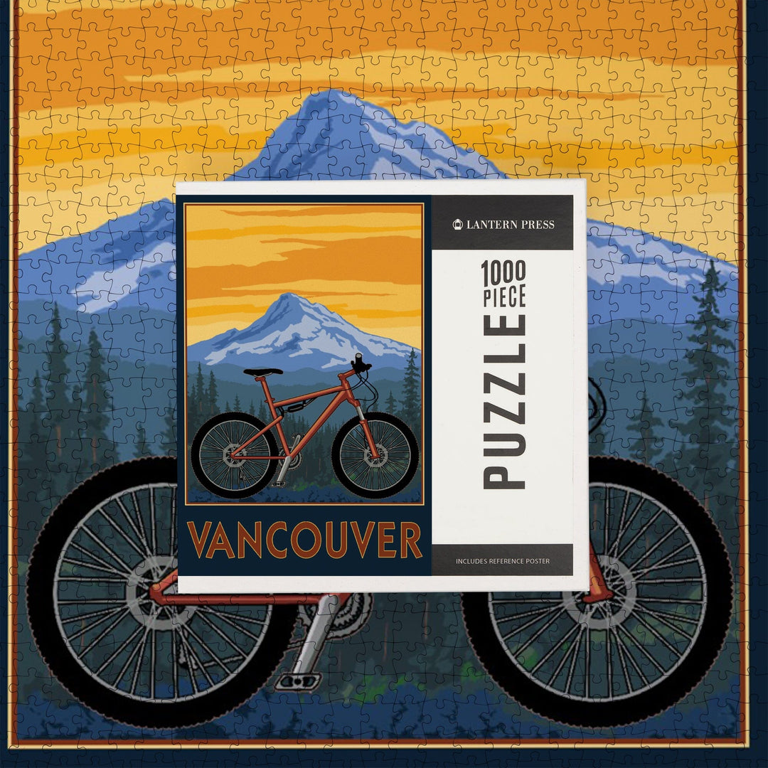 Vancouver, Washington, Mountain Bike Scene, Jigsaw Puzzle Puzzle Lantern Press 