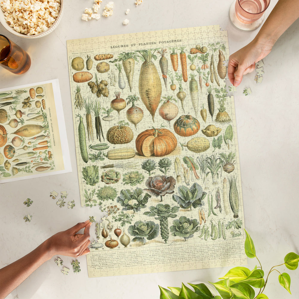 Vegetables, A, Vintage Bookplate, Adolphe Millot Artwork, Jigsaw Puzzle Puzzle Lantern Press 