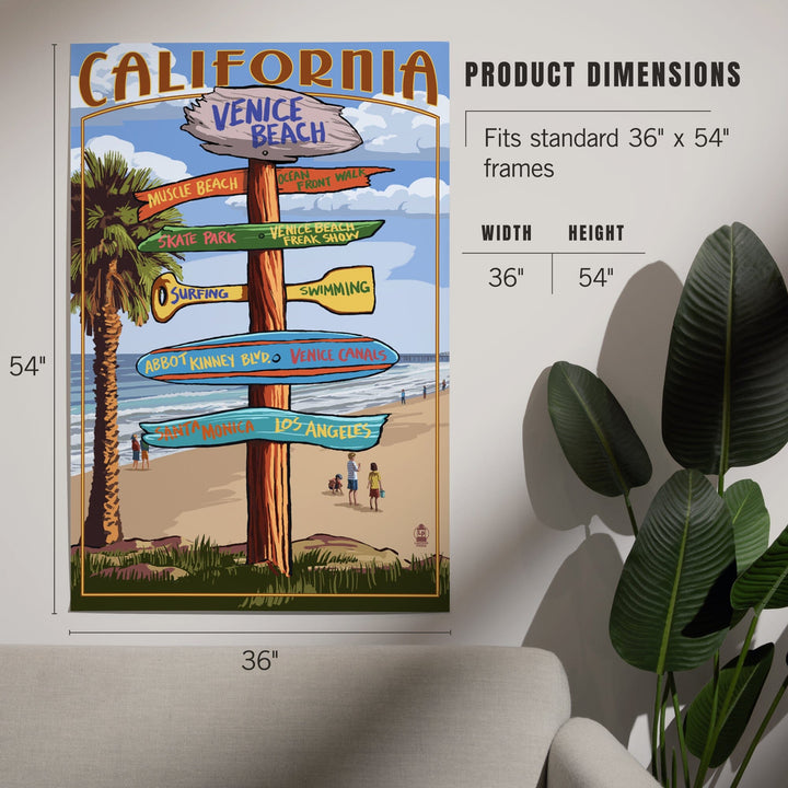 Venice Beach, California, Destinations Sign, Art & Giclee Prints Art Lantern Press 