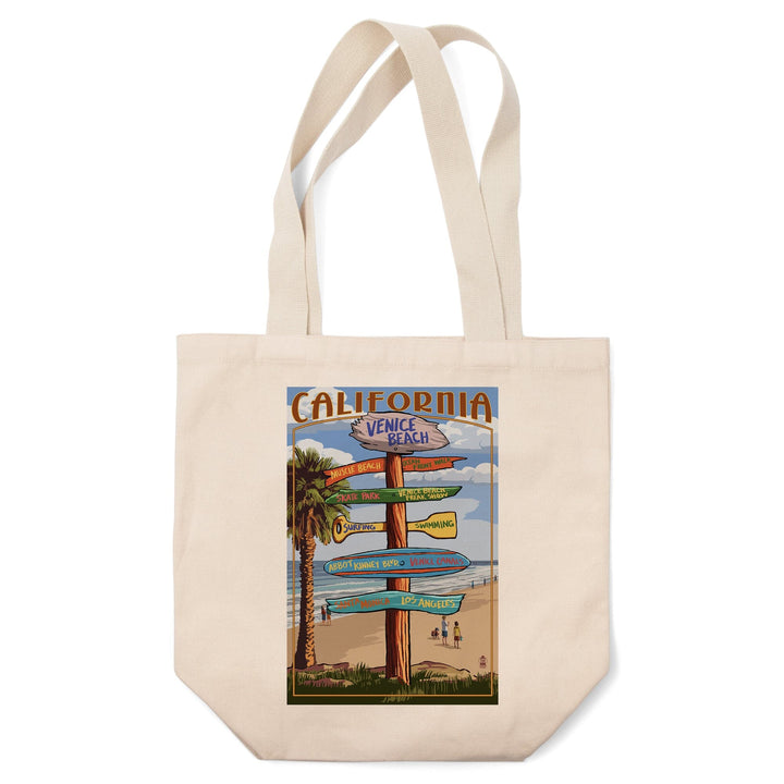 Venice Beach, California, Destinations Sign, Tote Bag Totes Lantern Press 