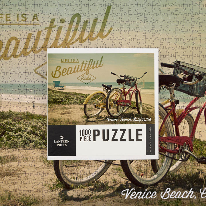 Venice Beach, California, Life is a Beautiful Ride, Jigsaw Puzzle Puzzle Lantern Press 