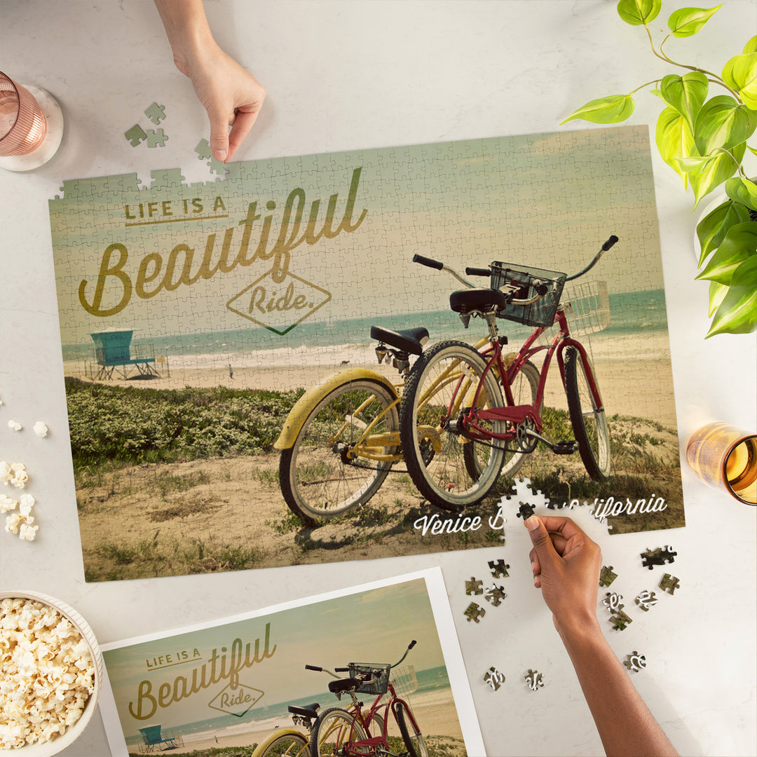 Venice Beach, California, Life is a Beautiful Ride, Jigsaw Puzzle Puzzle Lantern Press 
