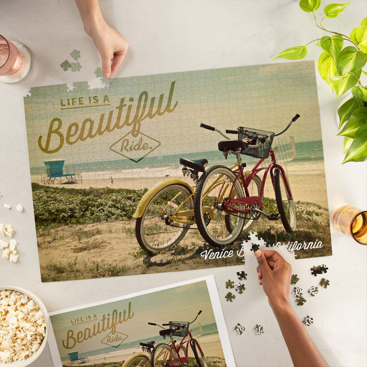 Venice Beach, California, Life is a Beautiful Ride, Jigsaw Puzzle Puzzle Lantern Press 