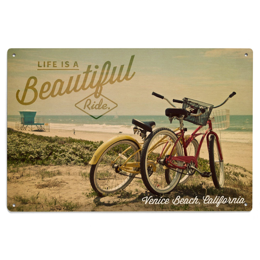 Venice Beach, California, Life is a Beautiful Ride, Lantern Press Photography, Wood Signs and Postcards Wood Lantern Press 