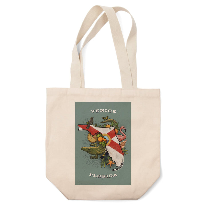 Venice, Florida, State Treasure Trove, State Series, Tote Bag Totes Lantern Press 