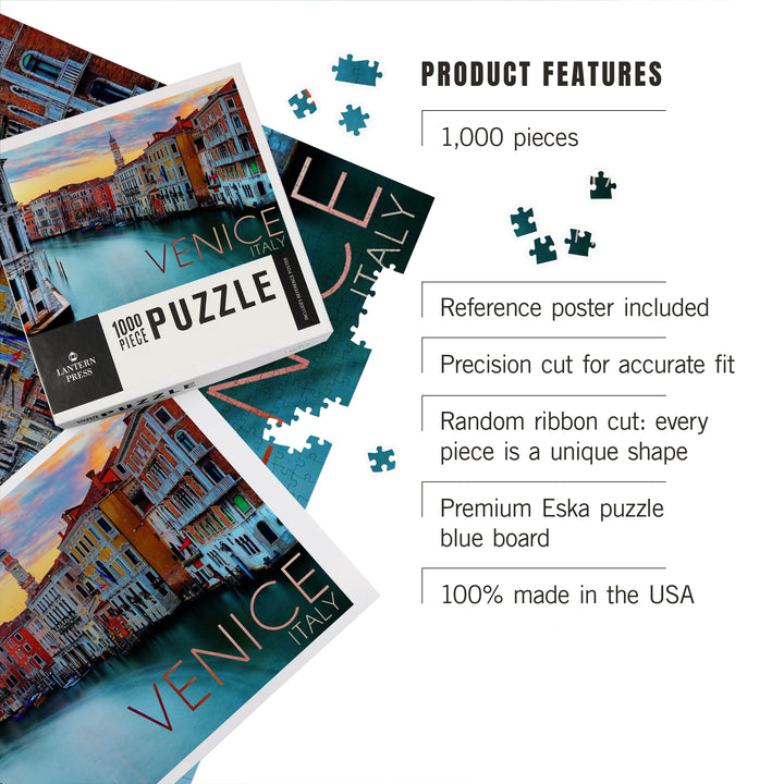 Venice, Italy, Canal View, Jigsaw Puzzle Puzzle Lantern Press 